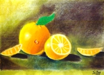 Orangen, Obst, Pastell, Atelier Silvia Bartsch