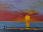 Sonnenuntergang, Meer, Öl, Atelier Silvia Bartsch